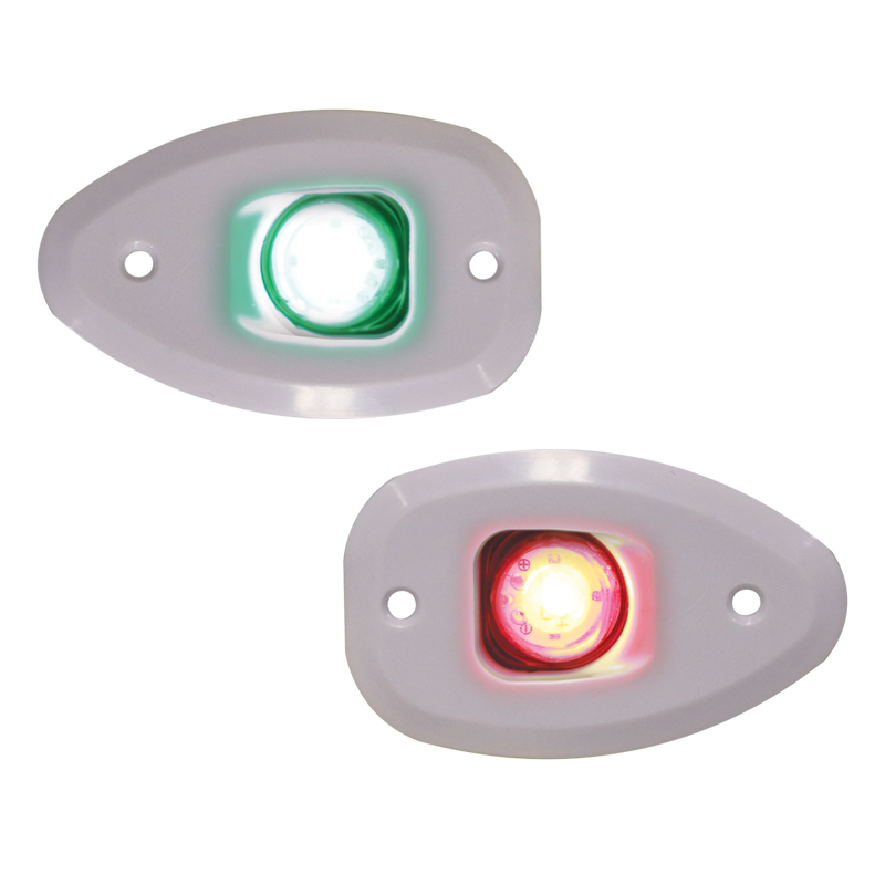 lalizas 74358 MICRO LED 12 Starboard&Port Lights 112,5°,Side&Flush mount.,Set,White Hous.,w/holes