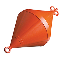 Mooring Buoy, Bi-conical, Rigid Plastic, Ext.Ø220mm, Orange