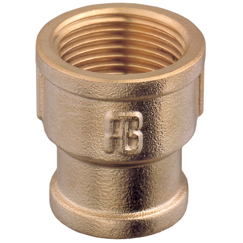 Straight Reducing Coupling, F-F, Brass 1/8'' - 3/8''