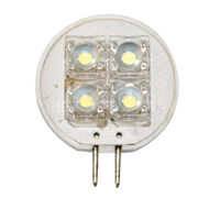 Bulb 12V, LED, T25, G4, cool white - 4 PIRANHA LEDs, 37x25x8,2mm