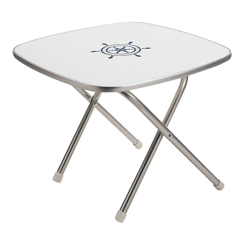 Aluminum table melamine top, 61Χ61cm