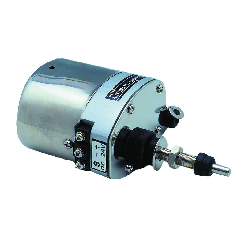 Self-packing marine wiper motor, stainless steel housing, 12V, 90o,