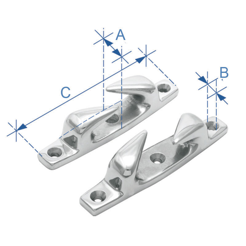 Skene Chocks, Left, Inox 316, 115mm (4,5”), Rope Ø 10mm