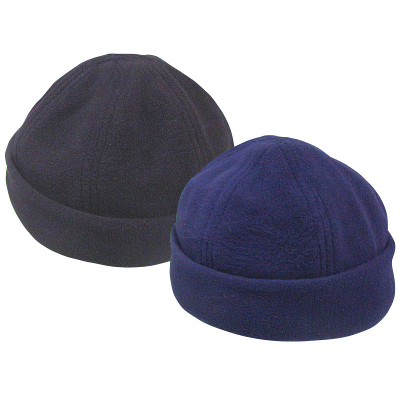 Fleece beret with adjustable strap - navy