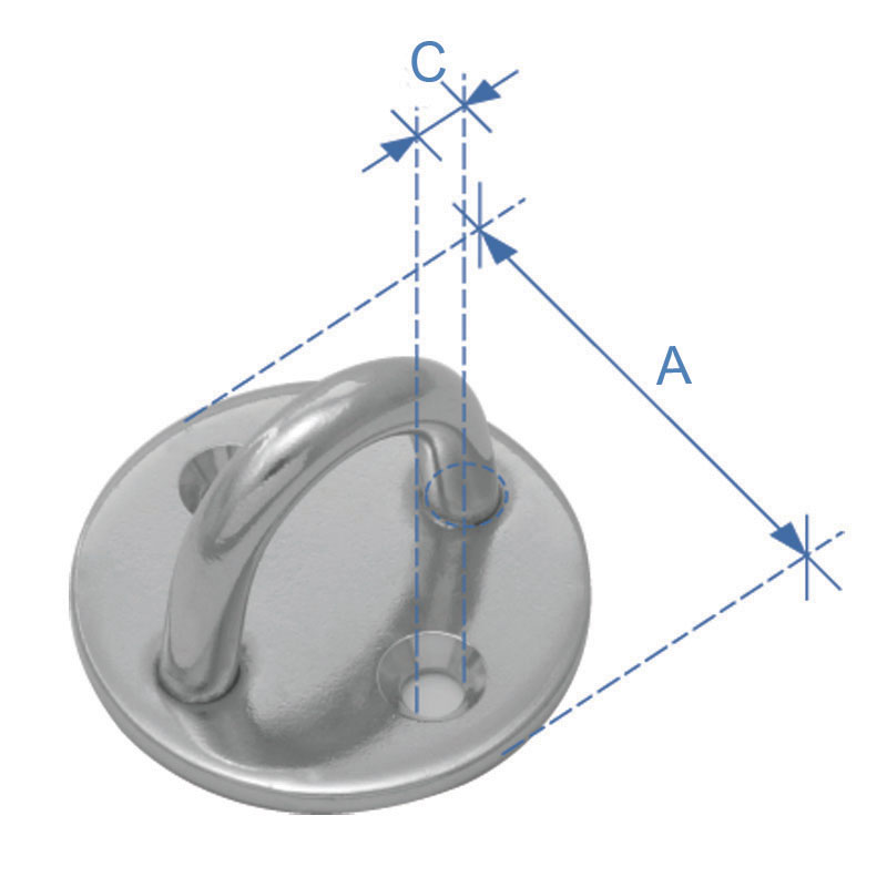 Round Pad, Hook Type, Inox, ø5mm