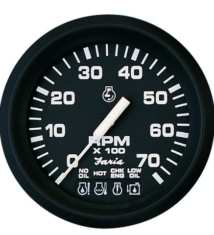 lalizas 91581 Tachometer Faria, Euro Black, 3000 diesel mech take-off&var ratio alt, Size 4'' (102mm)