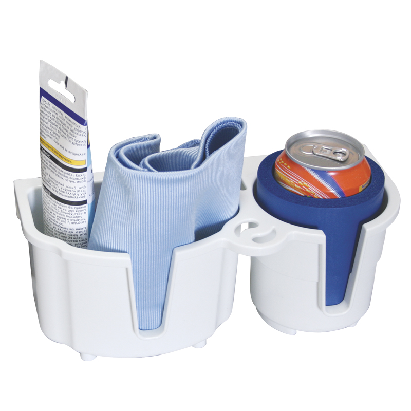 lalizas 94144 Organiser & Drink Holder 'Store-All', 26,5x11X10cm - White