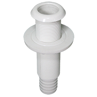 lalizas 95793 Thru-Hull St.Flange, 7/8'', f/Hose Ø25mm, L126mm,White