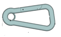 lalizas 98524 Asymetric cabine hook, AISI 316, diam. 8mm