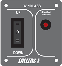 lalizas 99693 Windlass switch MON-OFF-MON, w/ light, Inox 316, charcoal, 12/24V