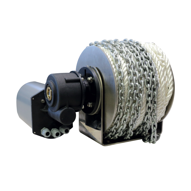 Lofrans' DRUM WINCH 800W/12V WITH ROPE & CHAIN