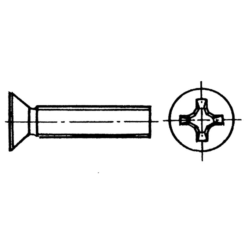 Cross slotted countersunk head screw 5x30 mm Inox 316 DIN 965 / ISO 7046