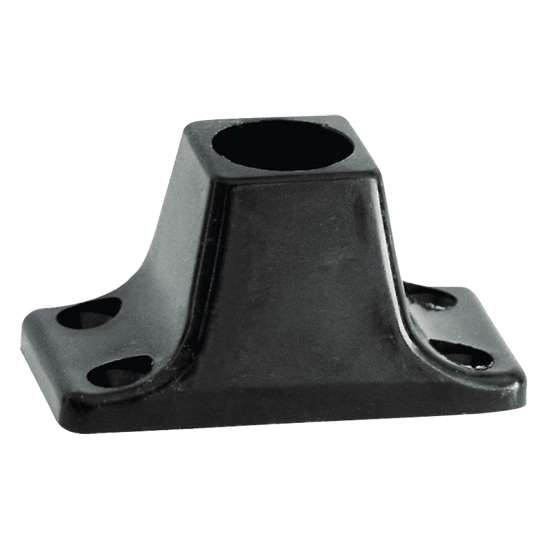 Rectangular Socket 90°, f/Tube Ø22mm, Plastic, Black