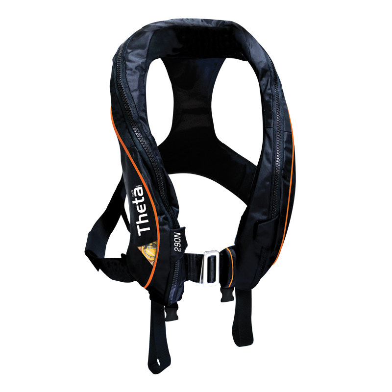 Theta Infl.Lifejacket,Auto,290N, LALIZAS JS1,w/Sprayhood, Double Crotch & Harness, ISO, Adult