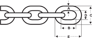 Chain, Hot-Dip Galvanized, ISO 4565/DIN 766, Diam. 6mm, Calibrated