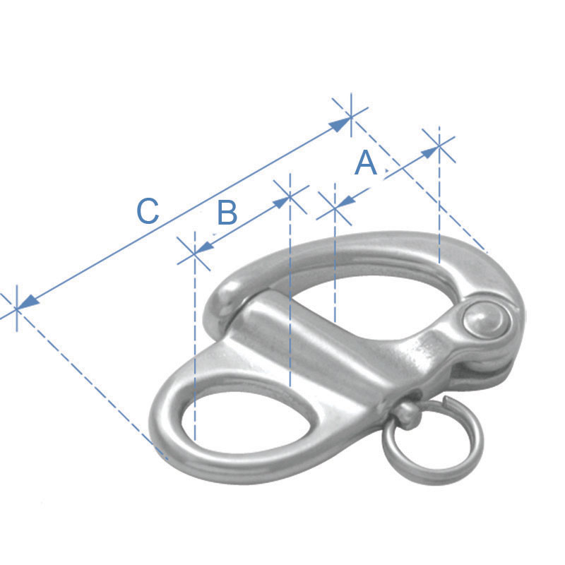 Fixed Snap Shackle, Inox 316, No 2