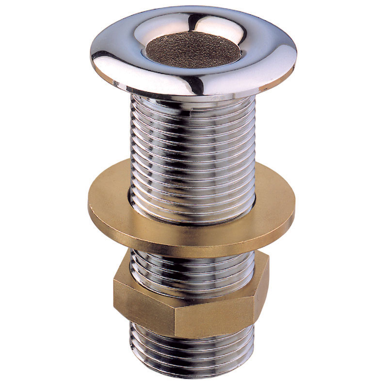 Thru-Hull Outlet, Chromium Plated Brass, 1/4''