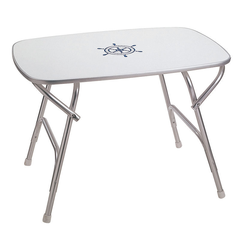 Aluminum table melamine top, 60Χ88cm