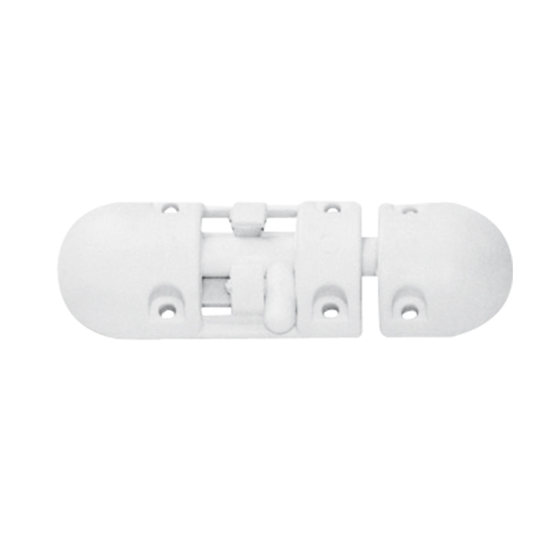 Anti-Rattle Barrel Bolt, Plastic, White