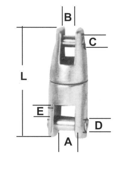 Anchor chain connection, Inox 316, for chain 6 & 8mm