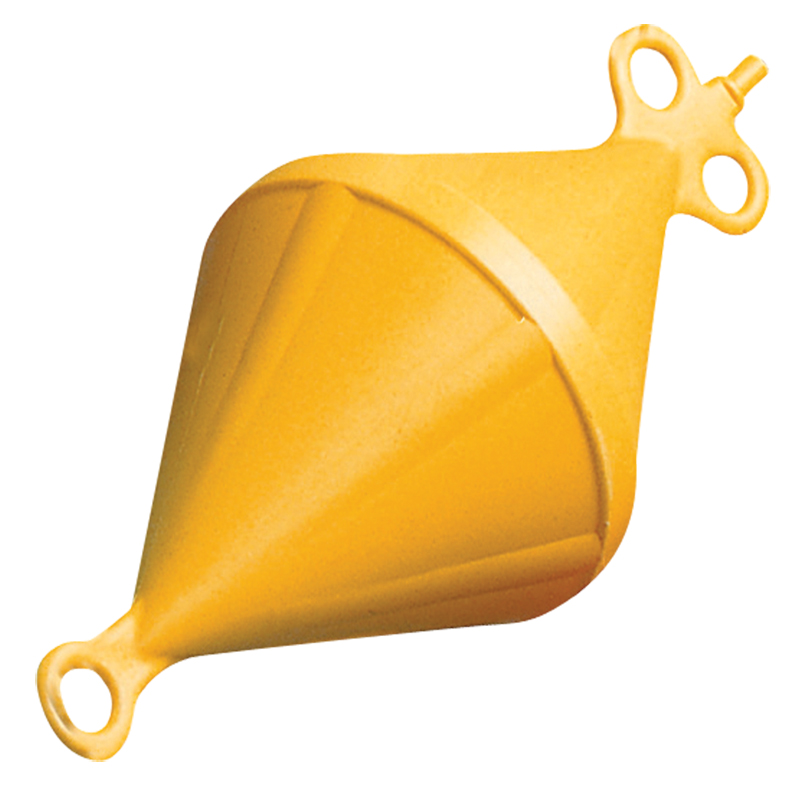 Mooring Buoy, Bi-conical, Rigid Plastic, Ext.Ø520mm, Yellow