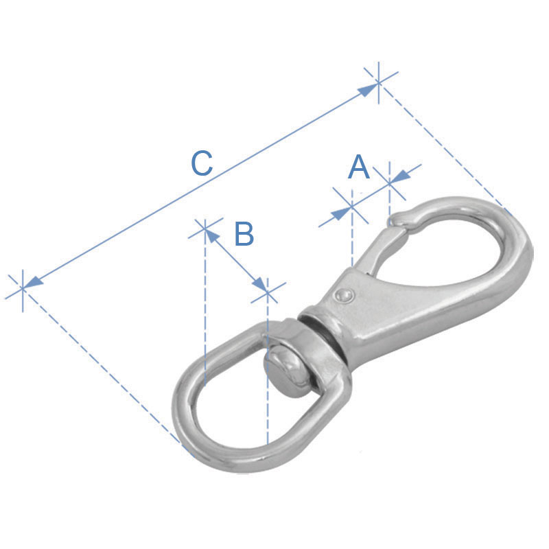 Swivel Eye Snap, Inox 316, No 0