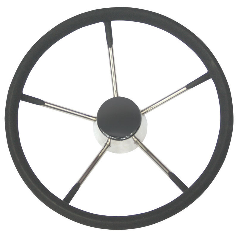 Steering Wheel with black foam, Inox 316, ø394mm