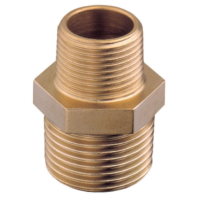 Reducing Male Nipple, Brass, 1/8'' - 1/4''