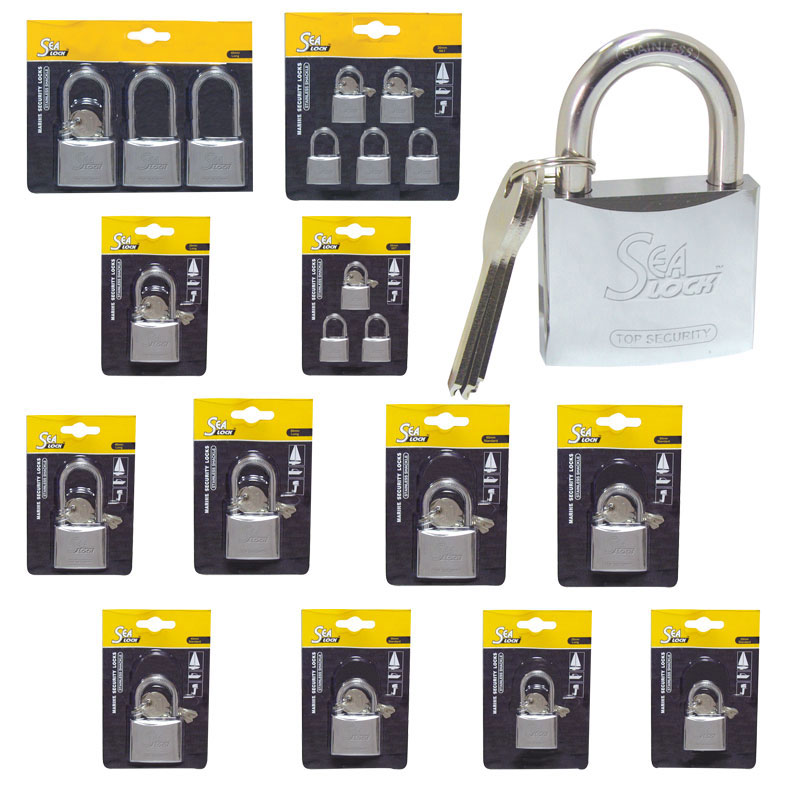 Set of 5 Padlocks,SeaLock, 30mm, w/ joint key