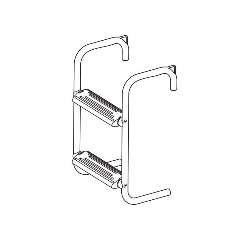 Pontoon Ladder, 2 steps, Inox 316, L630xW325mm