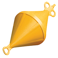 Mooring Buoy, Bi-conical, Rigid Plastic, Ext.Ø220mm, Yellow