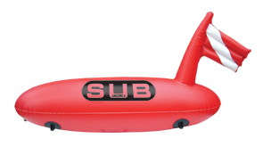 Torpedo Diving Marker Buoy, ''Safe Dive'' Diam. 28cm L 88cm