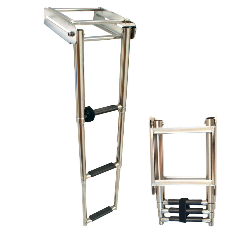 Telescopic Ladder for Platform, 3 steps, Inox 316, L879xW222,6mm