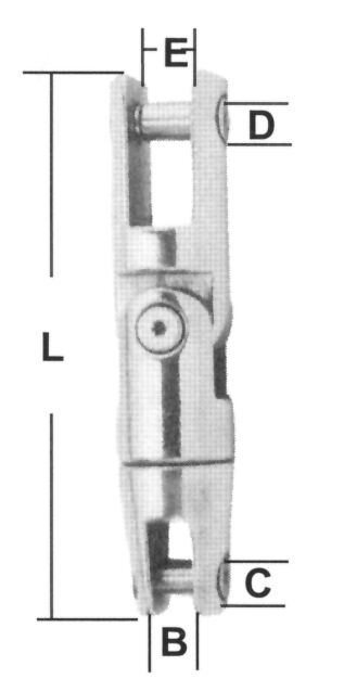 Double Anchor chain connection, Inox 316, for chain 6 & 8mm