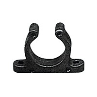 Plastic Support Clip, Screwed, Ø15mm, Black