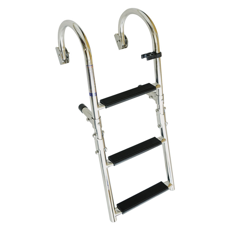 lalizas 99497 Foldable Ladder for Gunwale, 1+2 steps, Inox 316, 180⁰, L730xW250mm