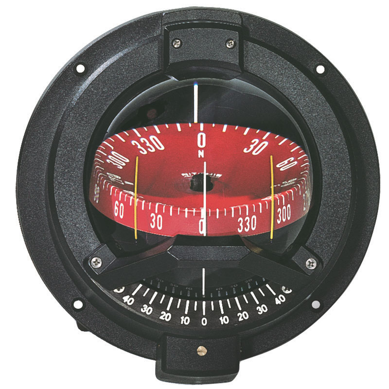 Compass Navigator, BN-202-L, Bulkhead Mount, Red Dial - Black Case