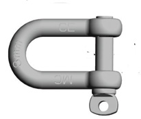 Large Type D shackle galvanized, diam. 6mm