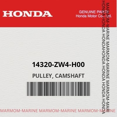 Honda 14320-ZW4-H00 - PULLEY, CAMSHAFT