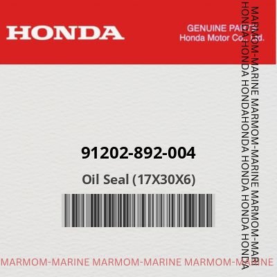 Honda 91202-892-004 - Oil Seal (17X30X6)