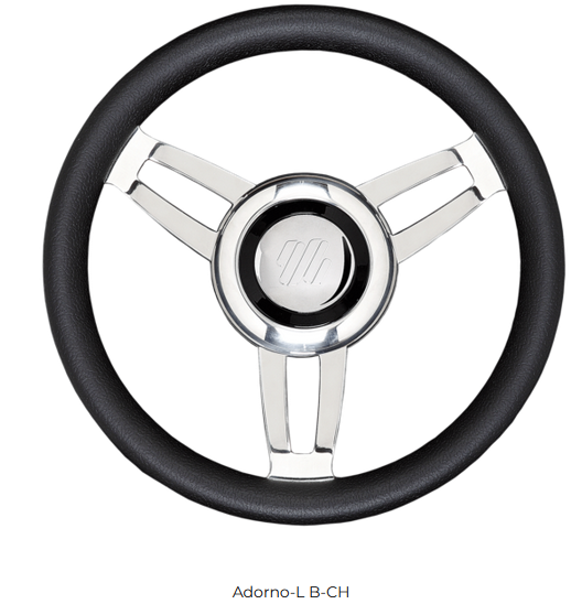 ADORNO LT BLK/CH STEERING WHEEL (69169G)