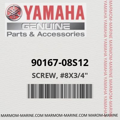 90167-08S12 - SCREW, #8X3/4"
